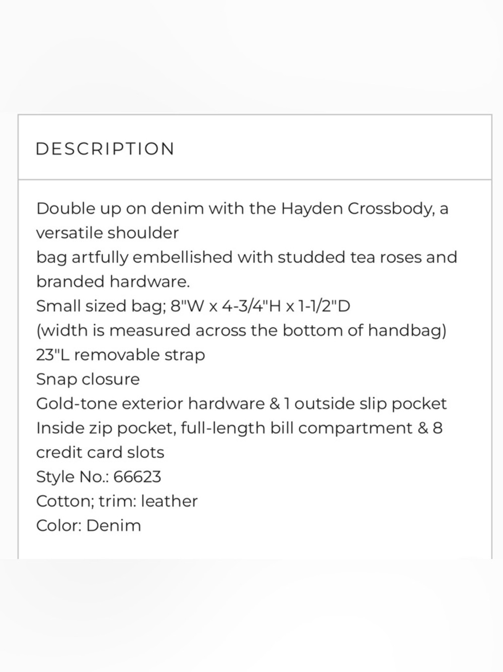 Coach Hayden Denim tea rose  crossbody bag - Picture 15 of 15